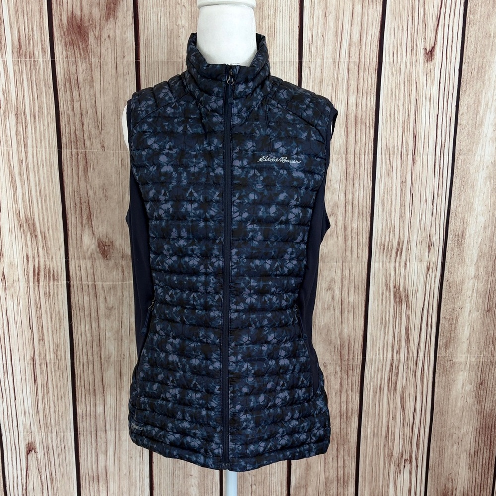 *Eddie Bauer Women's First Ascent Goose Doen Navy & Light Blue Puffer Vest- Med
